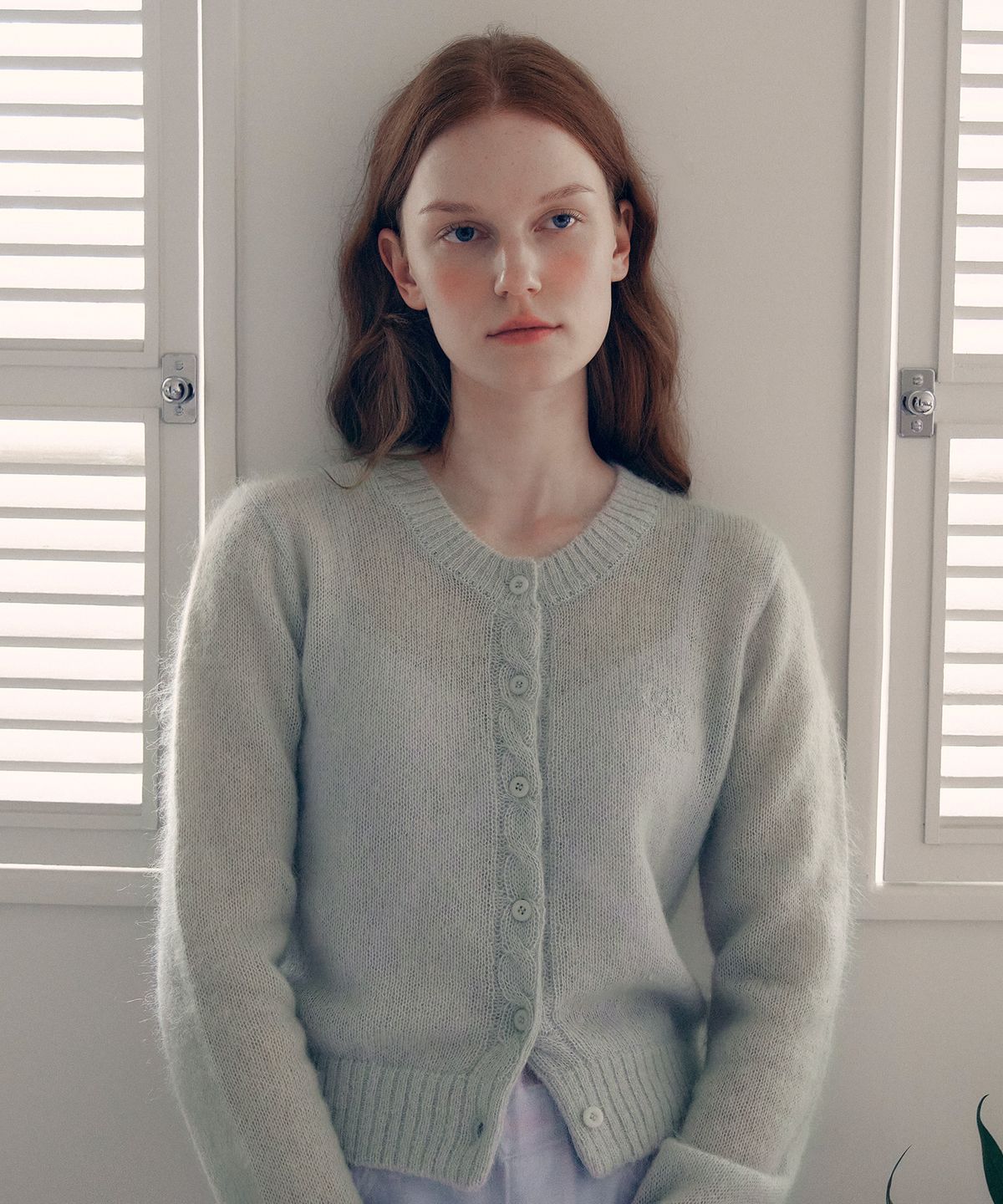 로라로라(ROLAROLA) MOHAIR WOOL BLENDED CARDIGAN MINT