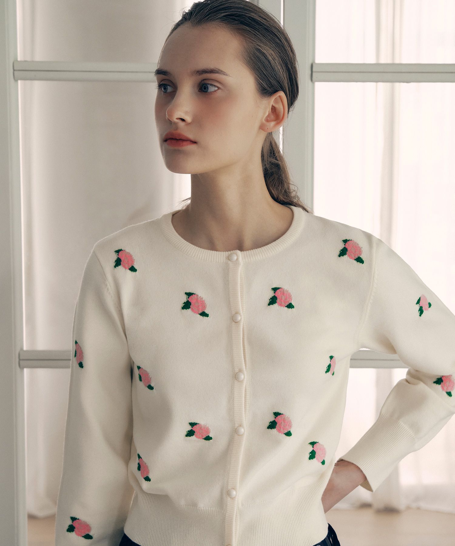 [ROLAROLA] VINTAGE ROSE CARDIGAN★ カーディガン