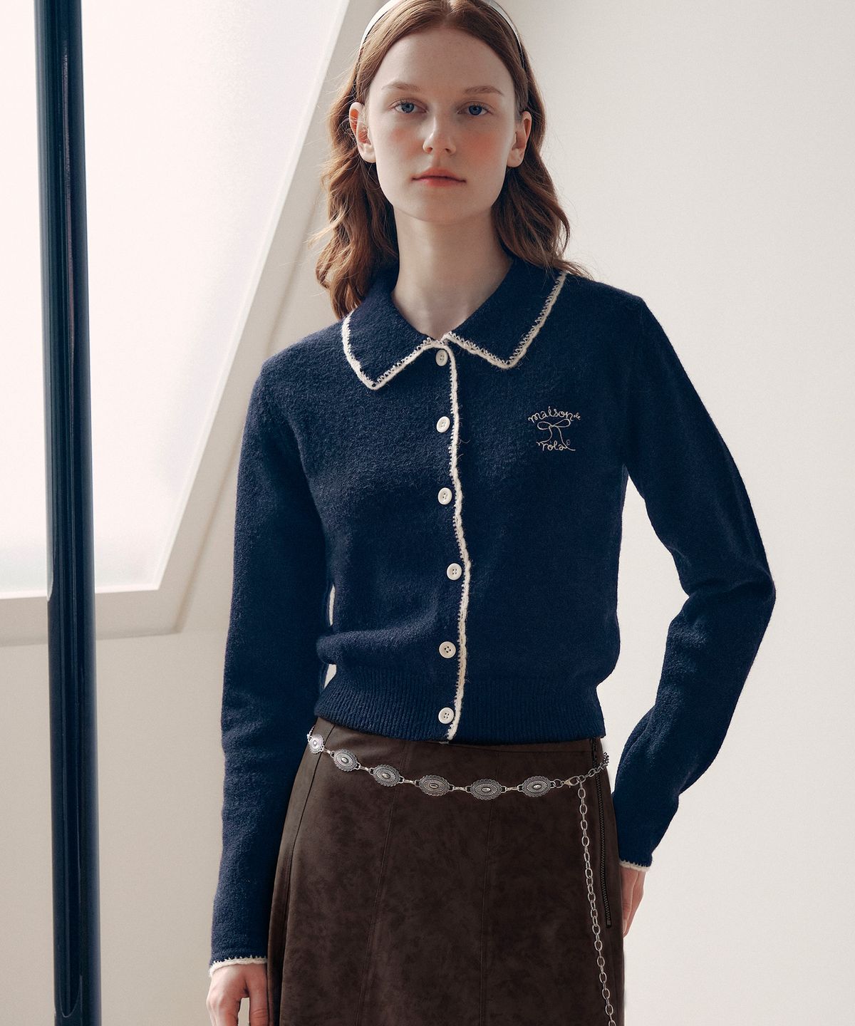 로라로라(ROLAROLA) ROLA LACE COLLAR CARDIGAN BLACK