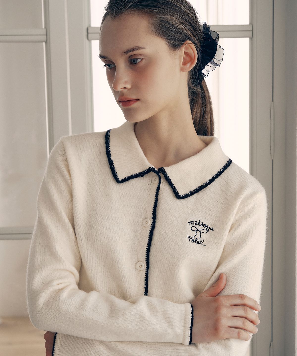 로라로라(ROLAROLA) ROLA LACE COLLAR CARDIGAN IVORY