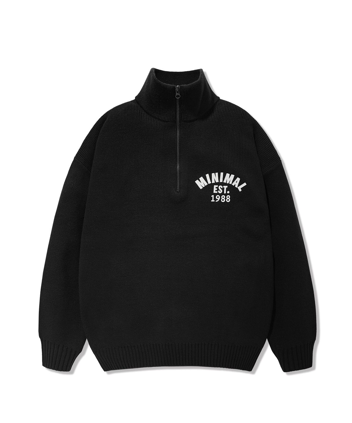 미니멀프로젝트(MINIMALPROJECT) 하프집업 터틀넥 니트 MNT115 [BLACK]