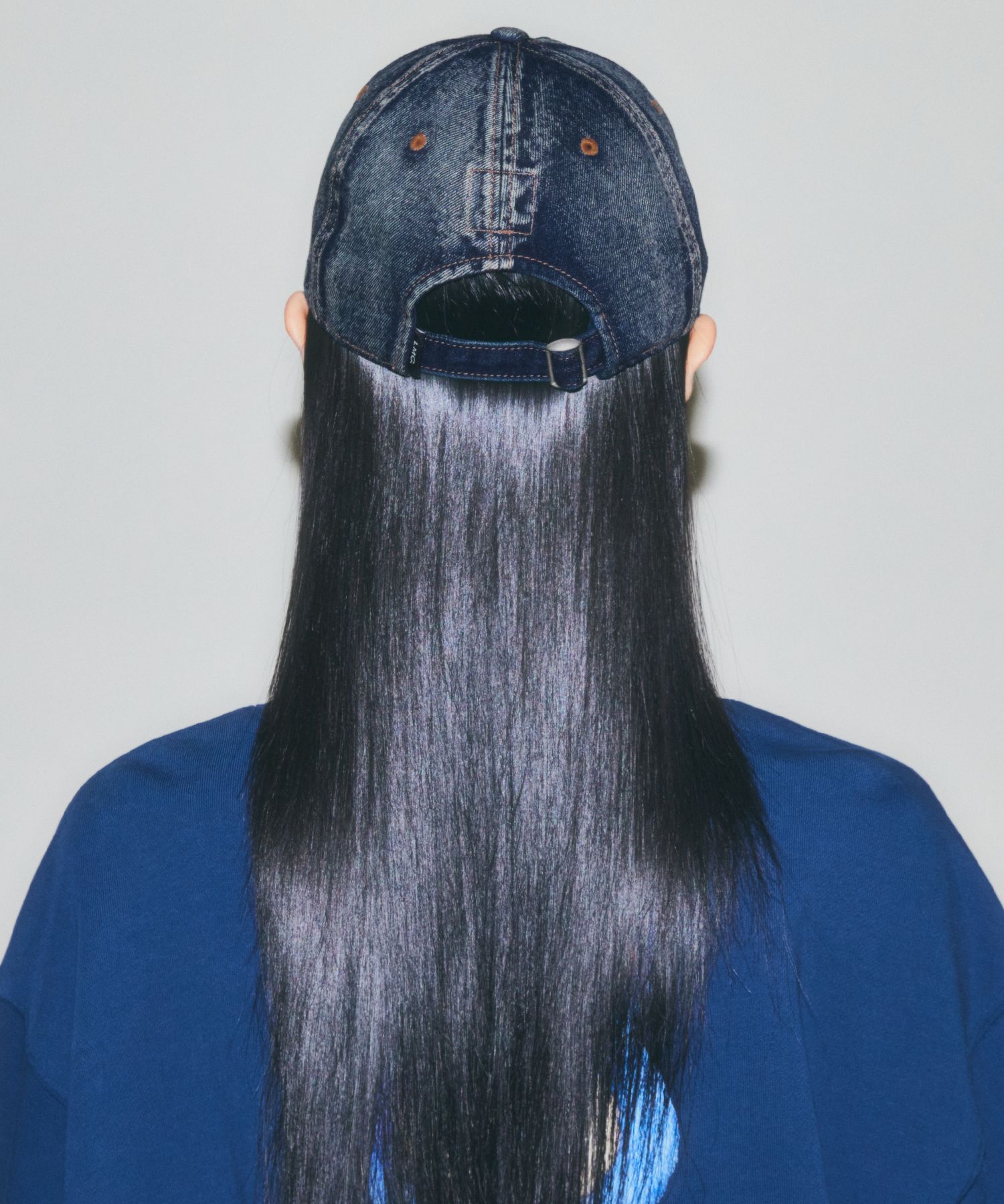 MUSINSA公式 | LMC WASHED DENIM GOTHIC OVAL 6PANEL CAP dark navy