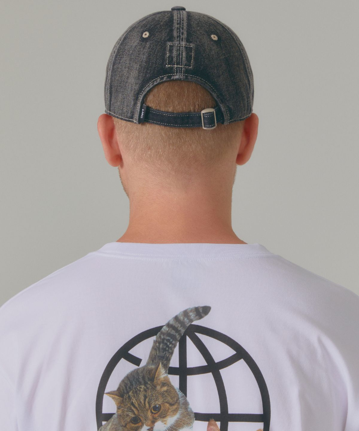 엘엠씨(LMC) WASHED DENIM GOTHIC OVAL 6PANEL CAP dark navy