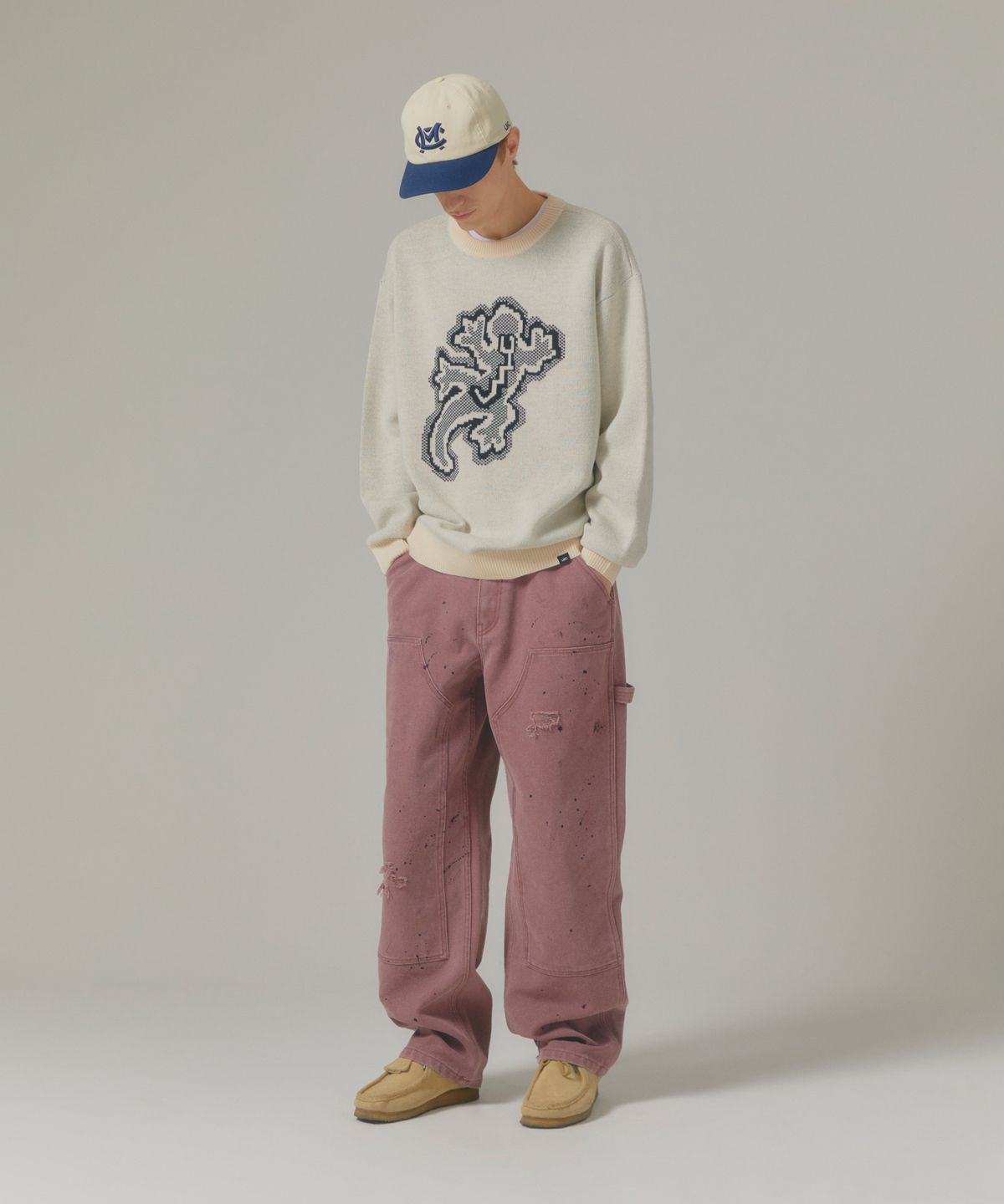 엘엠씨(LMC) WASHED DOUBLE KNEE WORK PANTS dark brown