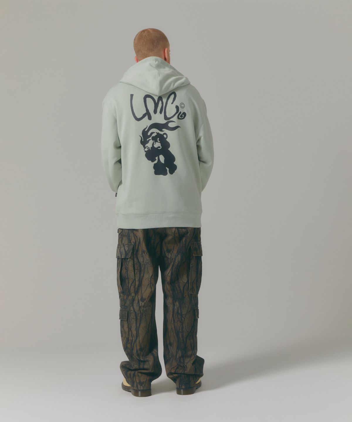 엘엠씨(LMC) FLAME BEAR HOODIE light mint