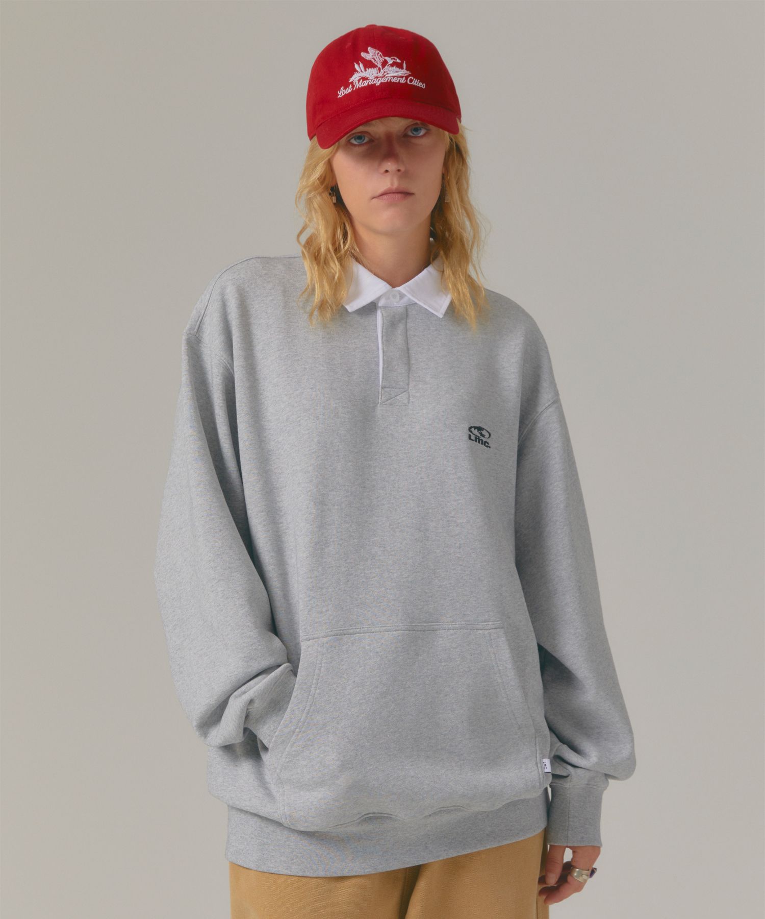 MUSINSA | LMC OVAL COLLAR SWEATSHIRT heather gray