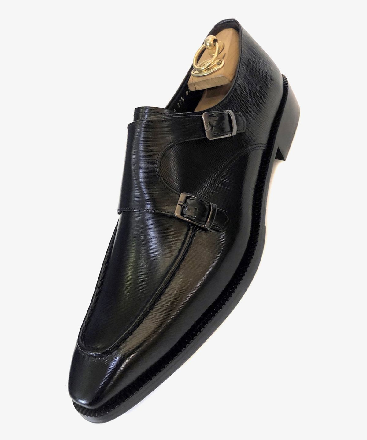 조앤슈(JOENSHOE) 해리스 빗살 더블 몽크스트랩 블랙