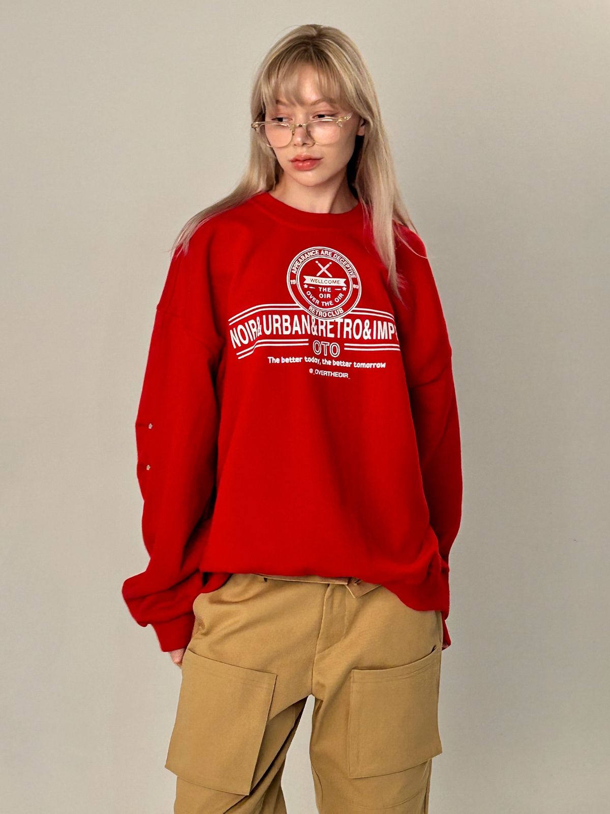 오버더와르(OVERTHEOIR) OTO sweatshirt m to m red