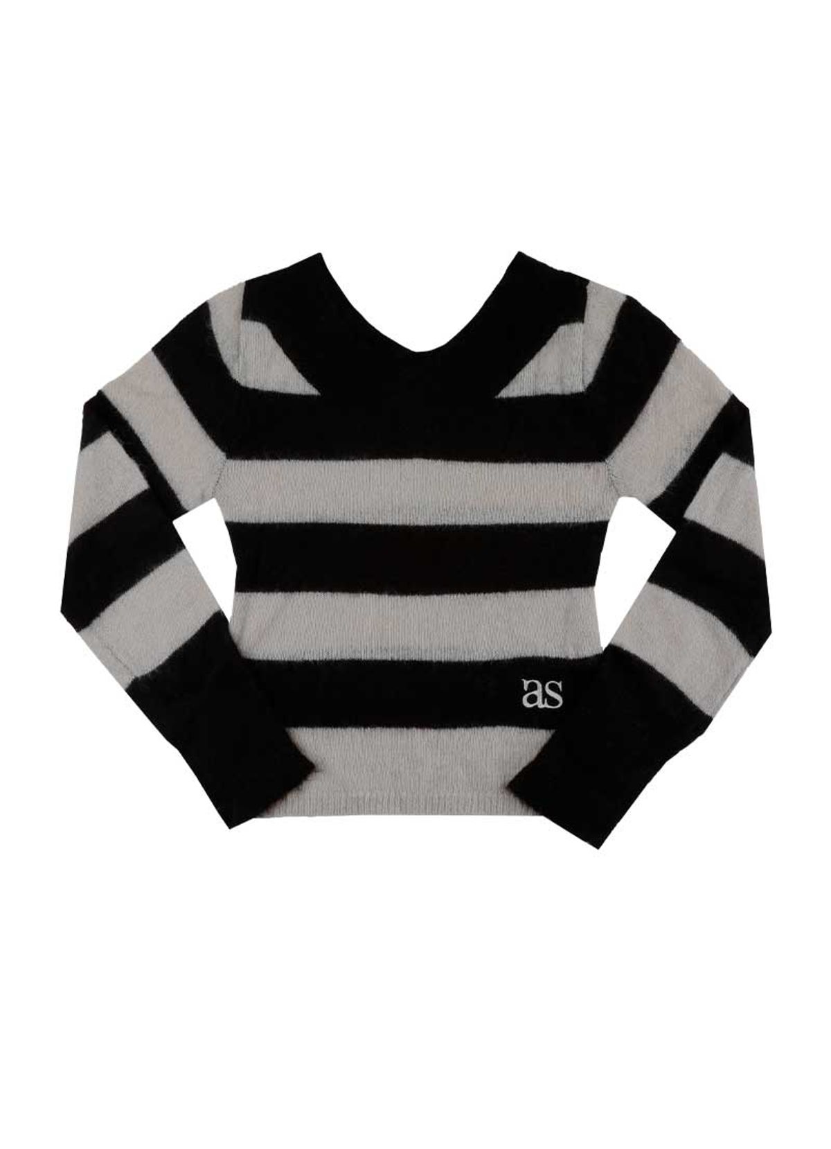 애즈온(ASON) PONY STRIPE KNIT / BLACK