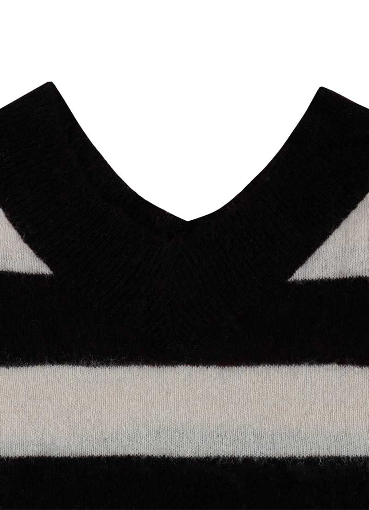 애즈온(ASON) PONY STRIPE KNIT / BLACK