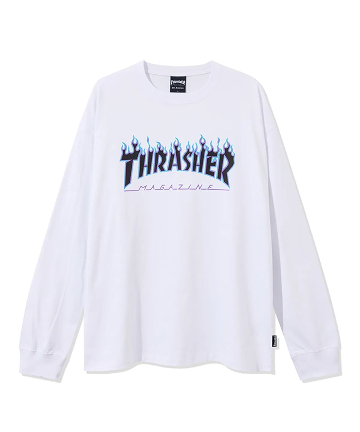 트레셔(THRASHER) 플레임 로고 롱슬리브 화이트