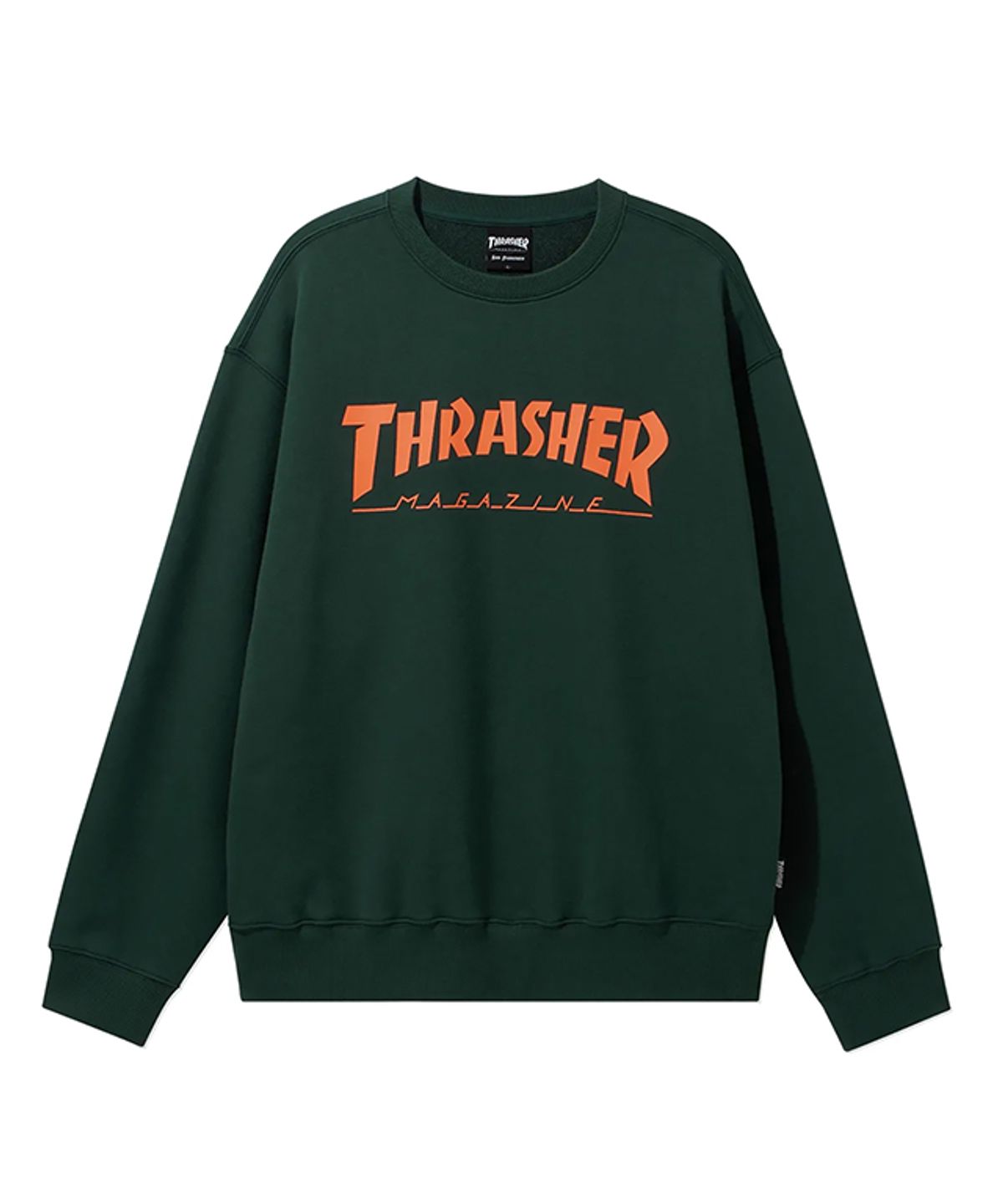트레셔(THRASHER) 매거진 로고 맨투맨 그린
