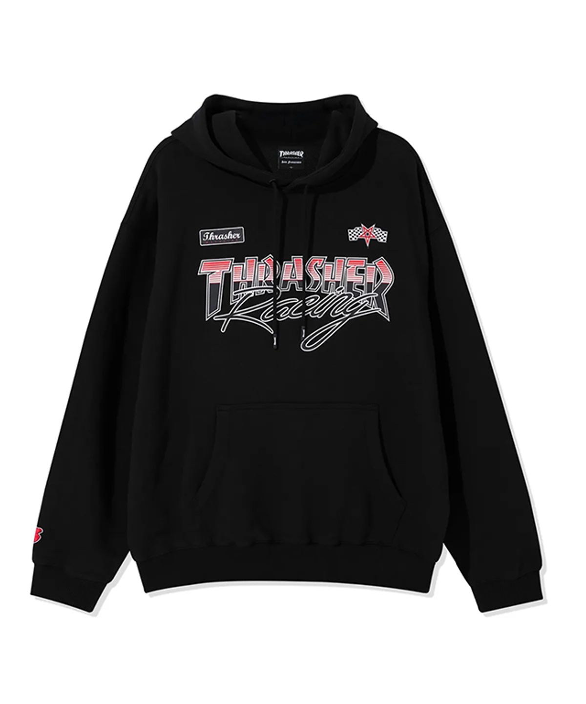 트레셔(THRASHER) 레이싱 그래픽 후디 블랙