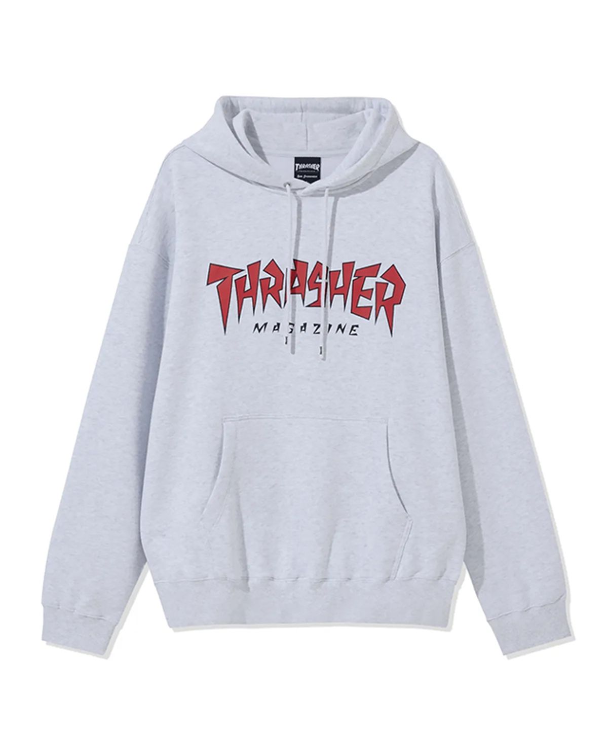 트레셔(THRASHER) 재기드 로고 후디 화이트 멜란지