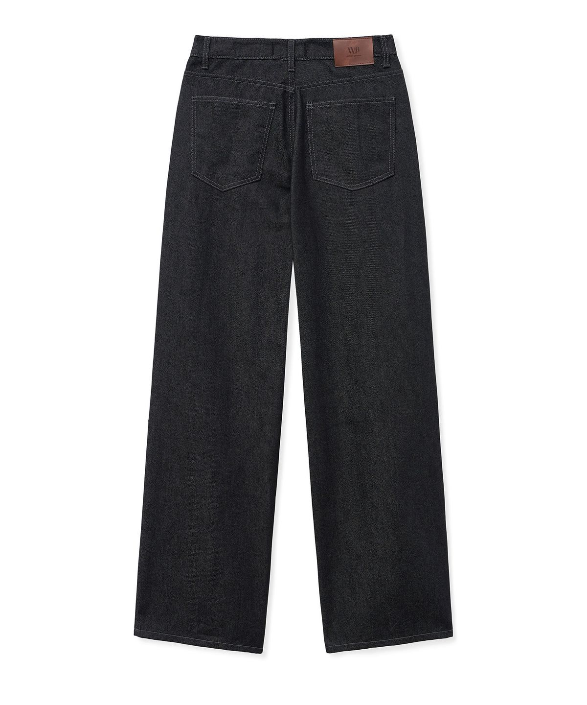 웨스트 그랜드 블러바드(WEST GRAND BOULEVARD) 휴즈 와이드 원턱 생지 데님 팬츠 BLACK INDIGO