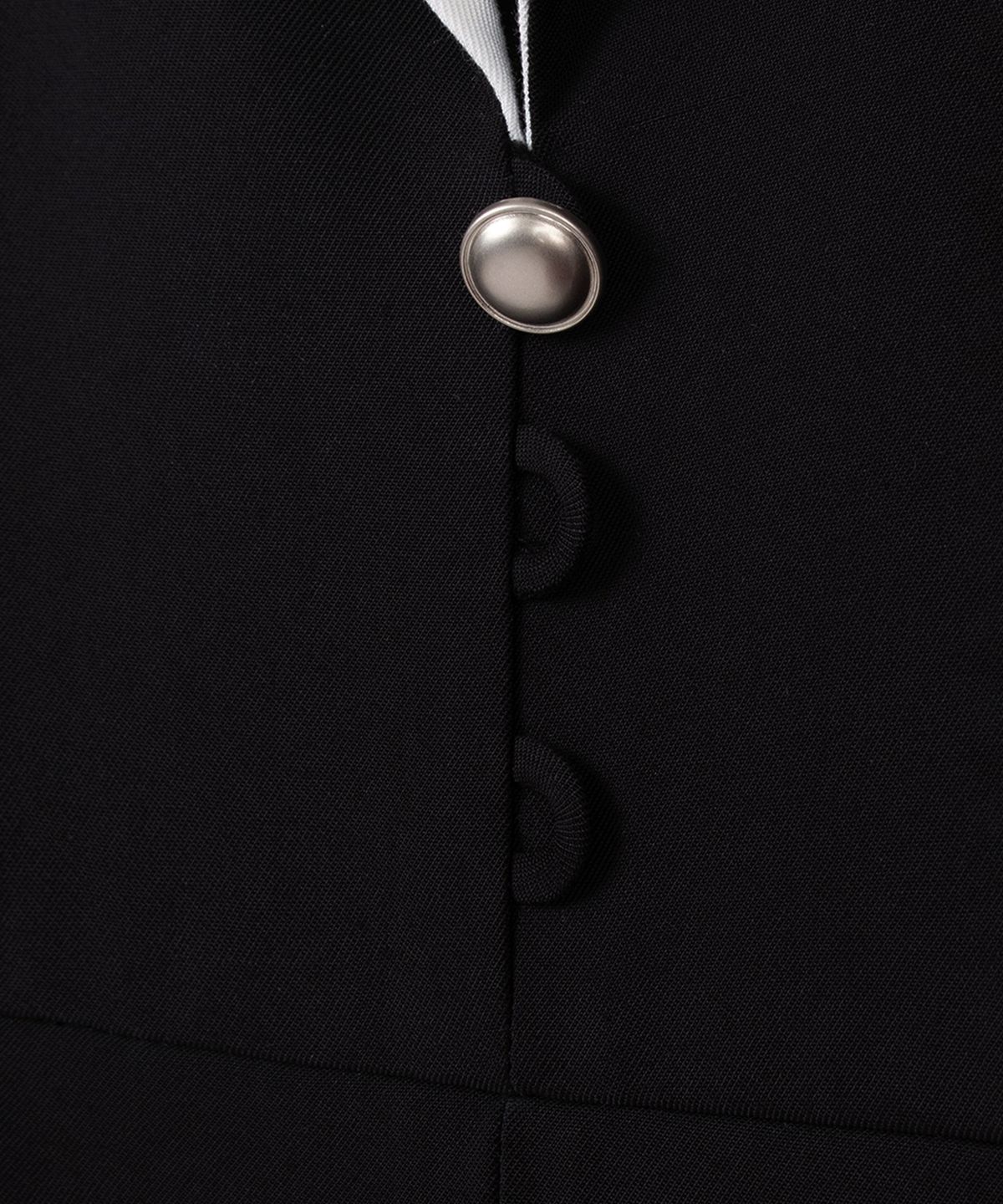 오버듀플레어(OVERDUEFLAIR) SHAWL COLLAR LONG DRESS_WHITE/BLACK