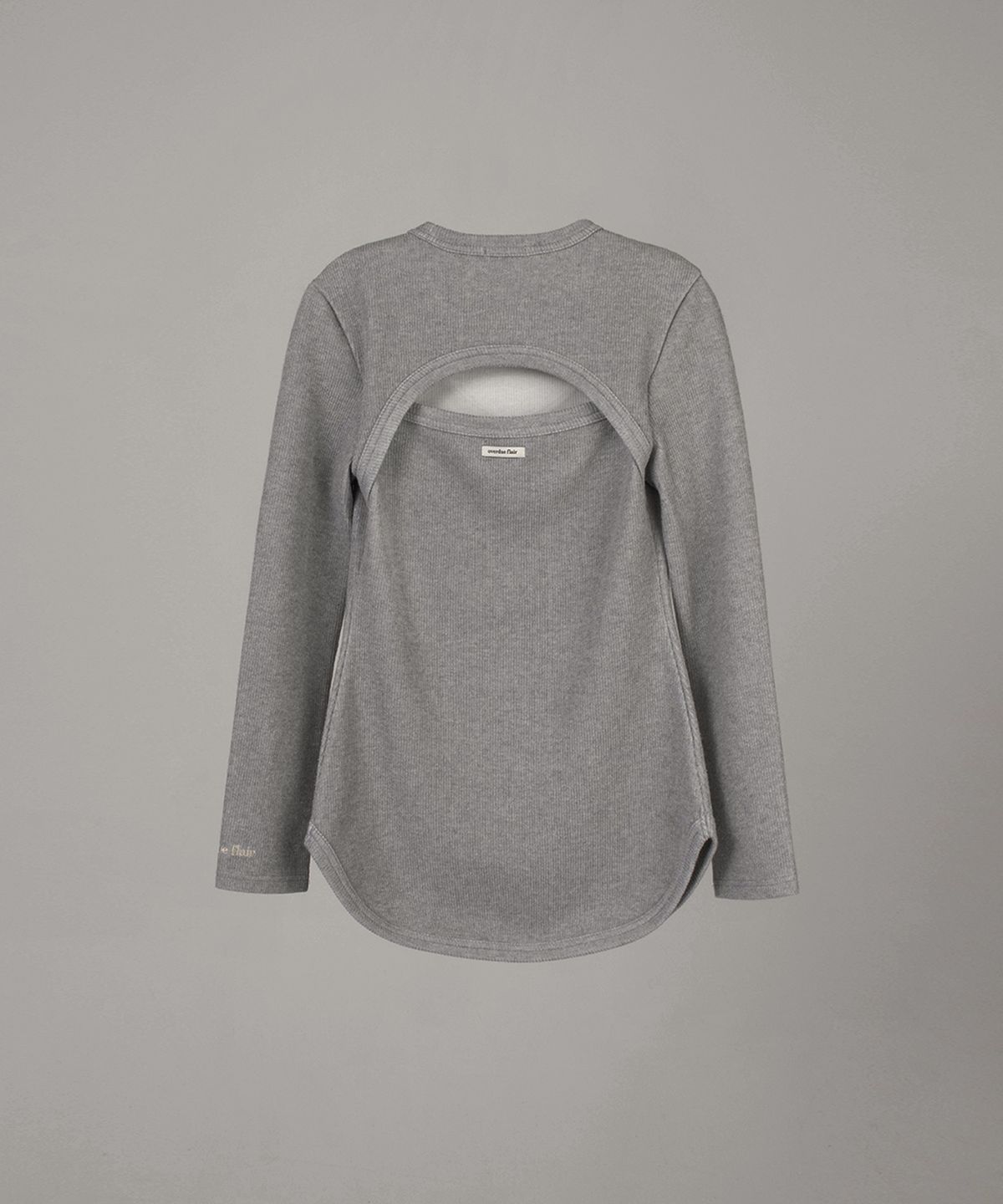 오버듀플레어(OVERDUEFLAIR) CUT-OUT LONG SLEEVES TOP_MELANGE GRAY