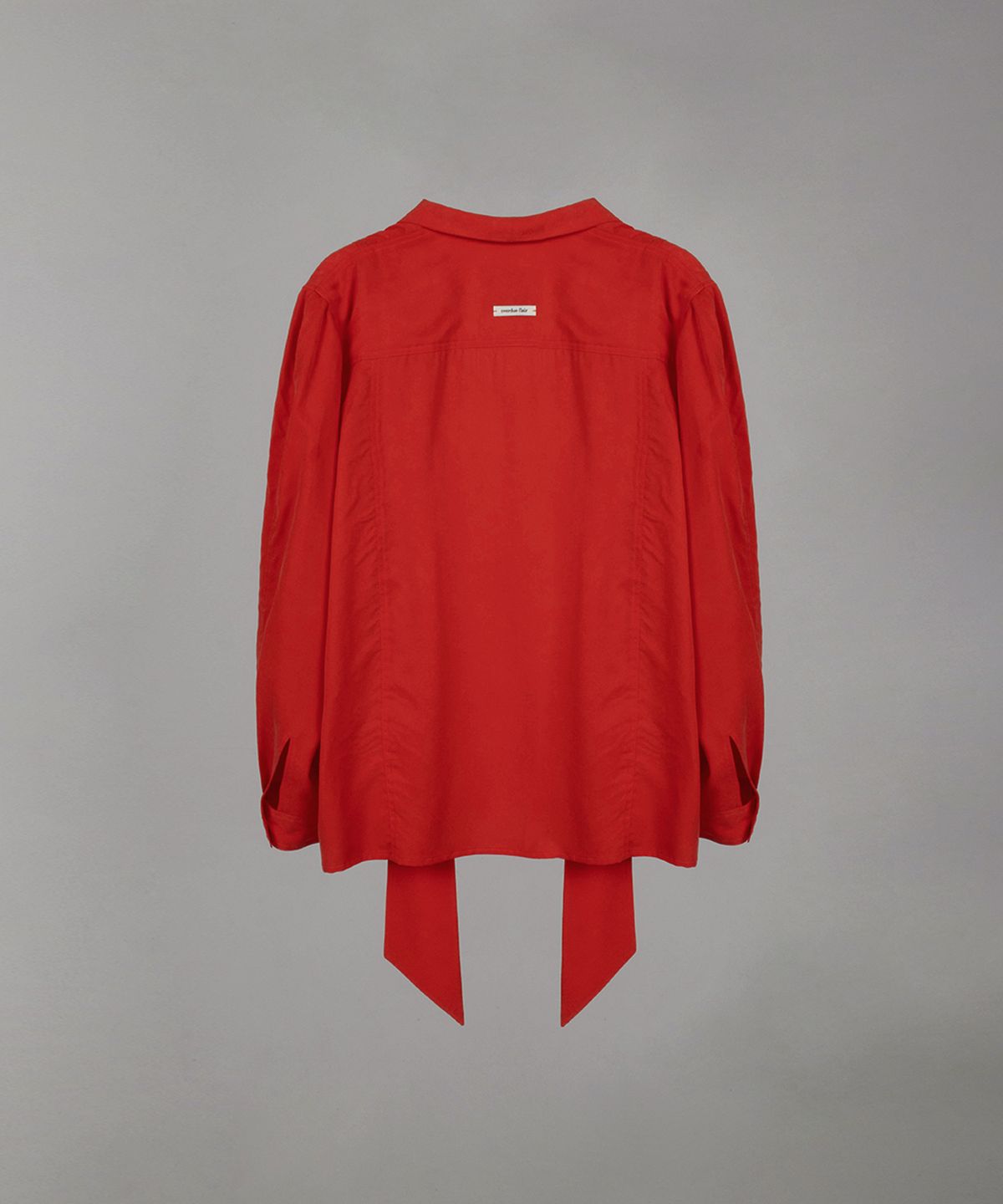 오버듀플레어(OVERDUEFLAIR) U NECK LONG TIE BLOUSE_VINTAGE RED