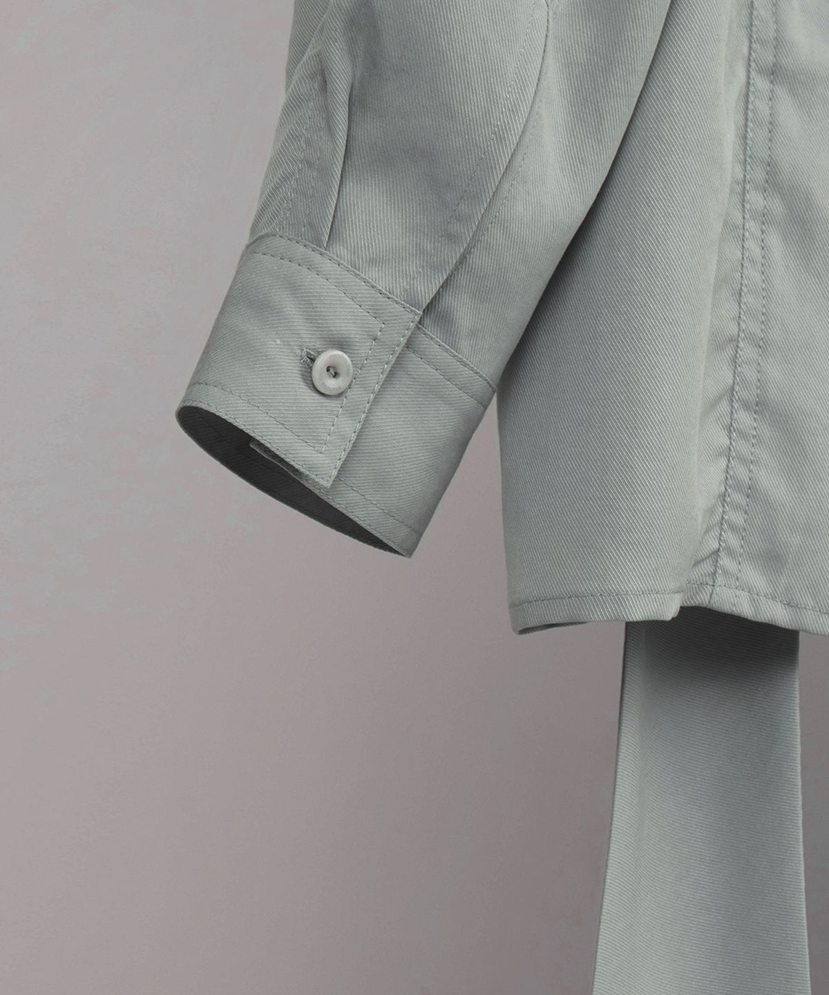 오버듀플레어(OVERDUEFLAIR) U NECK LONG TIE BLOUSE_MINT GRAY