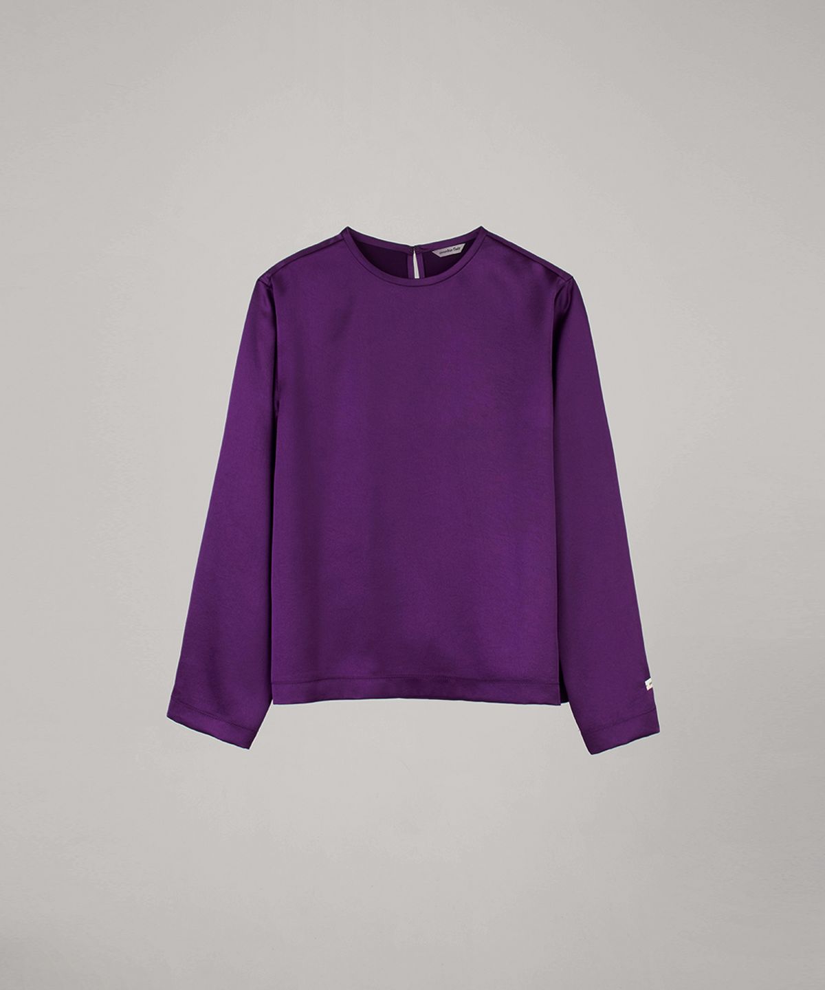 오버듀플레어(OVERDUEFLAIR) BASIC SATIN BLOUSE_VIOLET