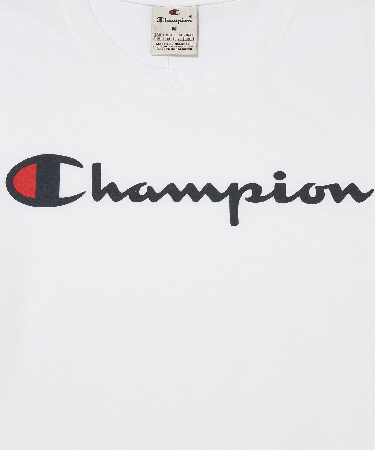 챔피온(CHAMPION) 빅 스크립트 로고 코튼 반팔 티셔츠 White