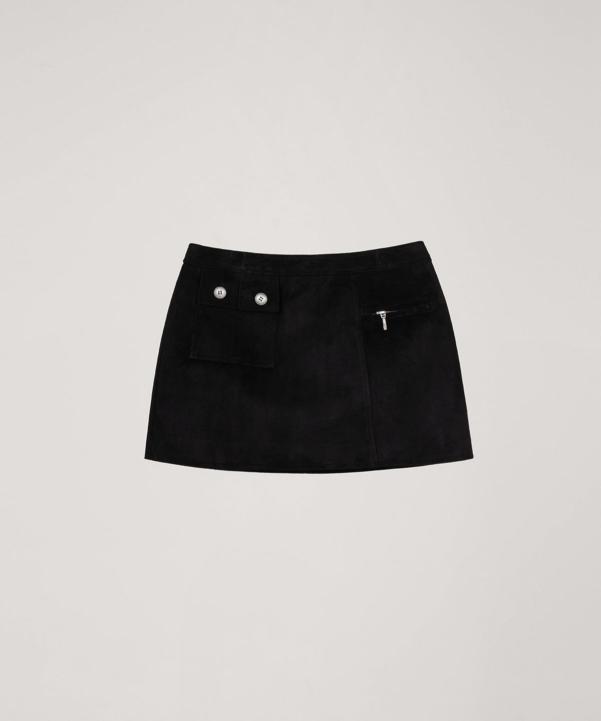오버듀플레어(OVERDUEFLAIR) SUEDE MINI SKIRT_BLACK