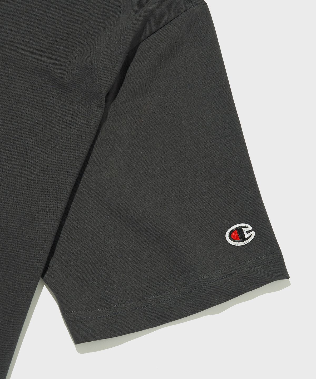 챔피온(CHAMPION) Embroidery C 로고 코튼 반팔 티셔츠 Charcoal Grey