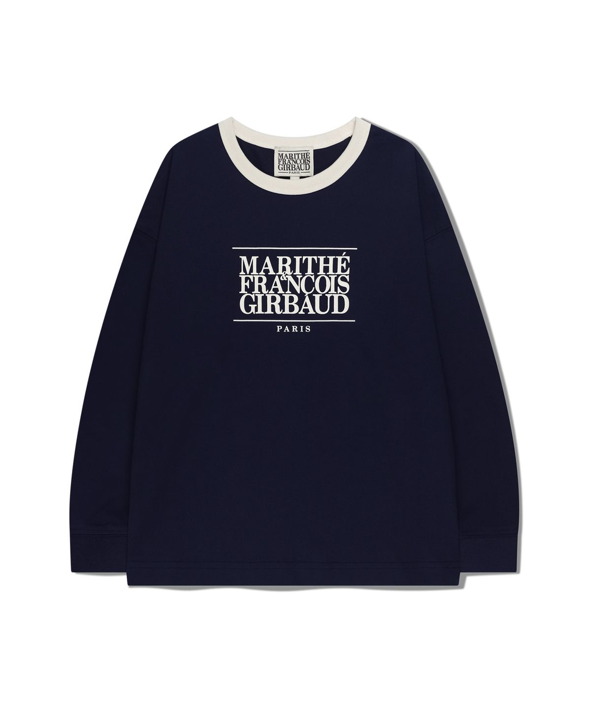 마리떼 키즈(MARITHÉ KIDS) KIDS CLASSIC LOGO LONG SLEEVE RINGER TEE navy
