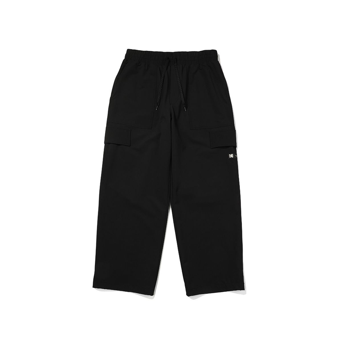 코닥(KODAK) 카고 와이드핏 스트링 조거 팬츠 BLACK