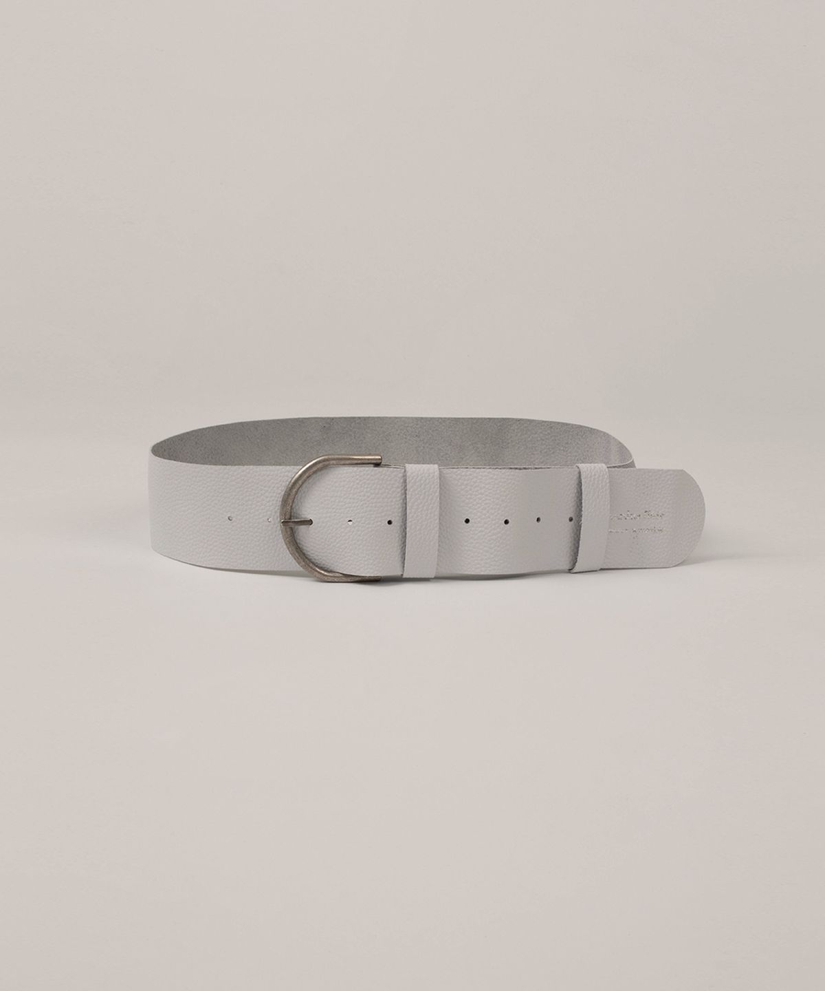 오버듀플레어(OVERDUEFLAIR) COW LEATHER WIDE BELT_WHITE