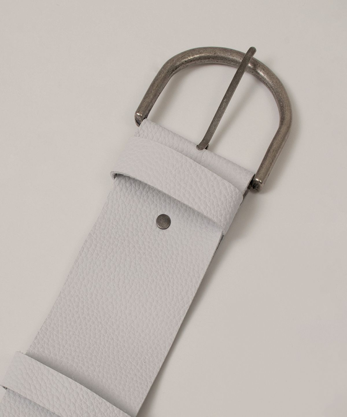 오버듀플레어(OVERDUEFLAIR) COW LEATHER WIDE BELT_WHITE