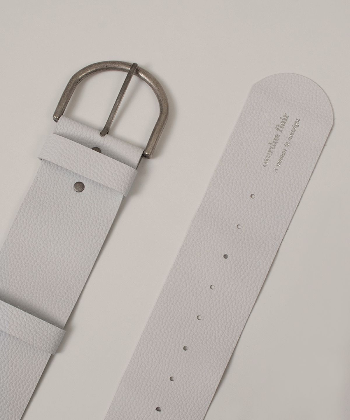 오버듀플레어(OVERDUEFLAIR) COW LEATHER WIDE BELT_WHITE