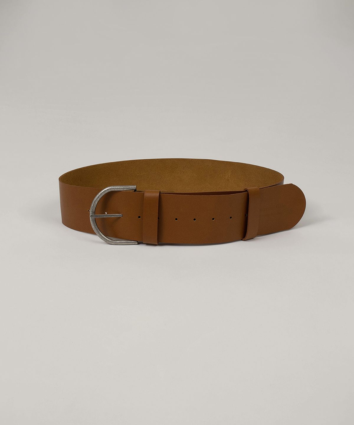 오버듀플레어(OVERDUEFLAIR) COW LEATHER WIDE BELT_CAMEL