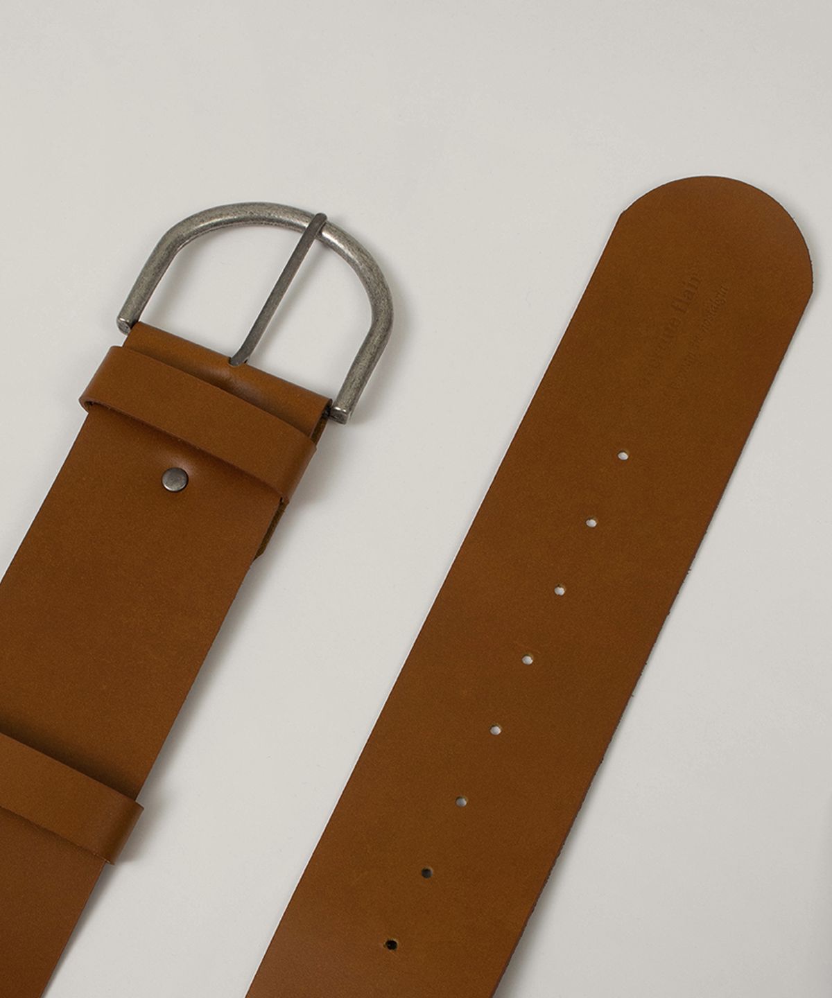 오버듀플레어(OVERDUEFLAIR) COW LEATHER WIDE BELT_CAMEL