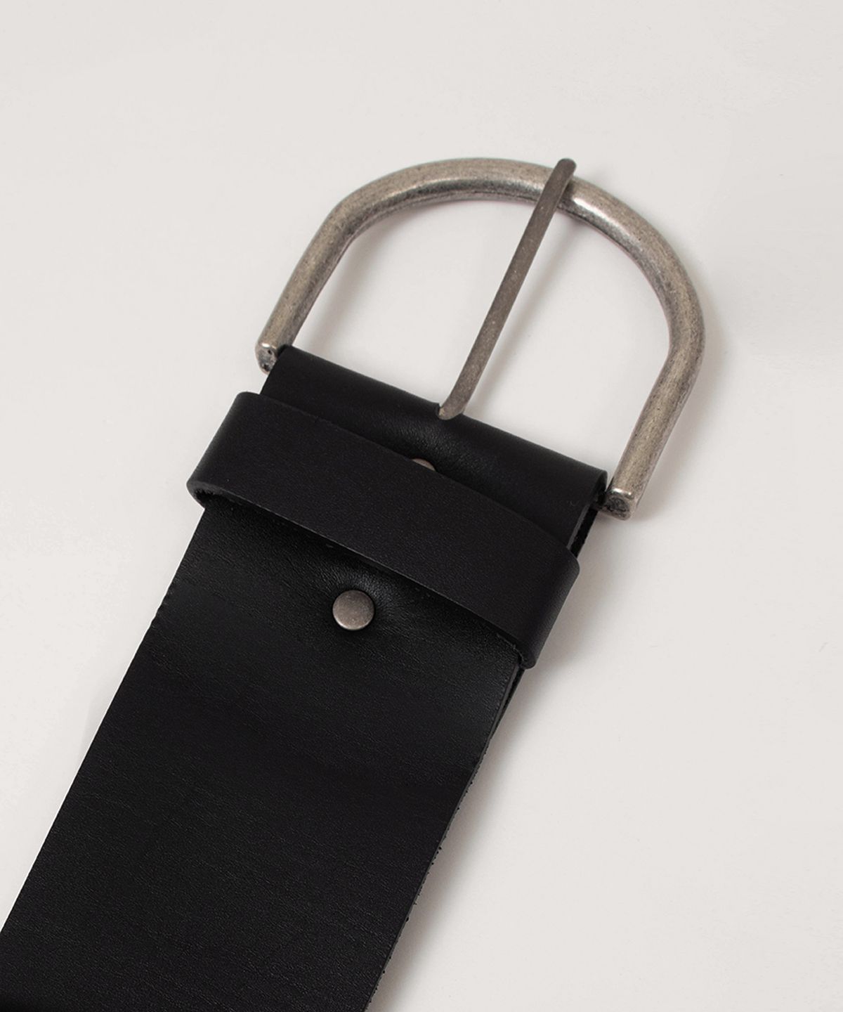 오버듀플레어(OVERDUEFLAIR) COW LEATHER WIDE BELT_BLACK