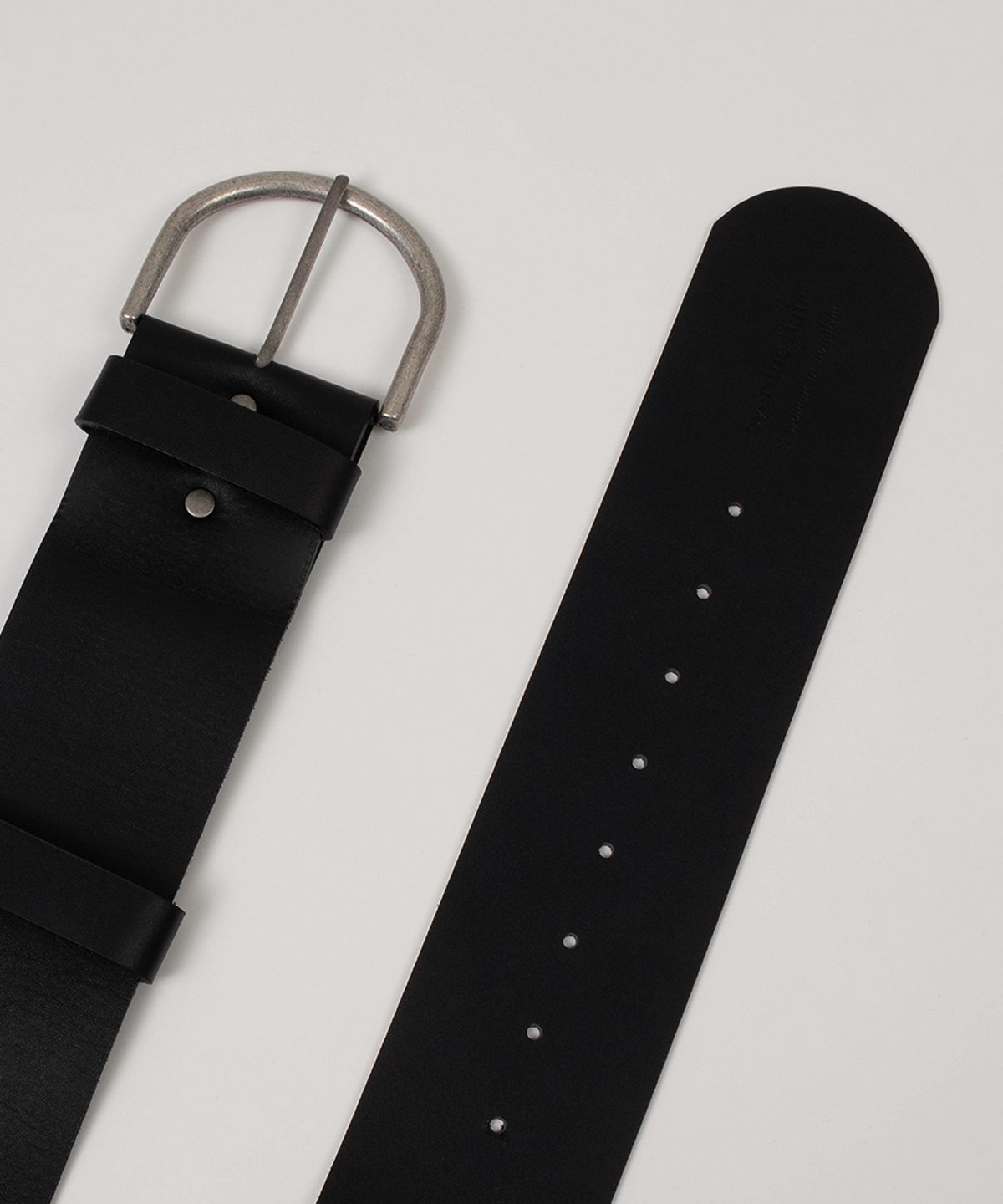 오버듀플레어(OVERDUEFLAIR) COW LEATHER WIDE BELT_BLACK