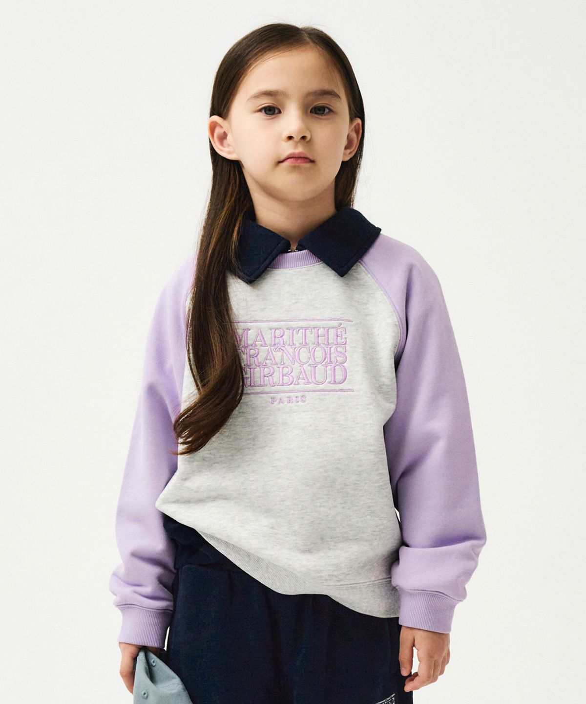 마리떼 키즈(MARITHÉ KIDS) ENFANT CLASSIC LOGO COLOR BLOCK SWEATSHIRT light heather gray
