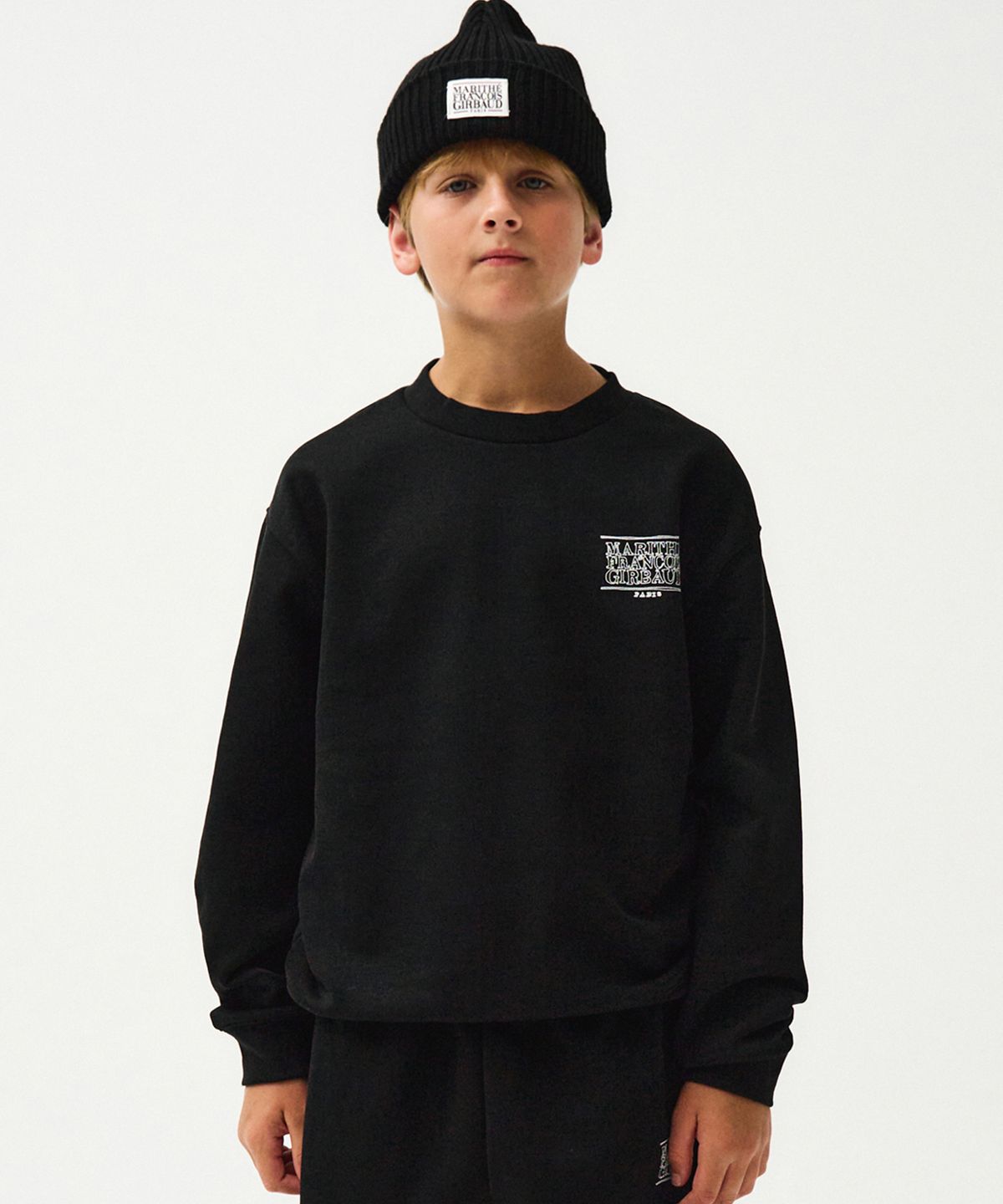 마리떼 키즈(MARITHÉ KIDS) ENFANT DOODLE CLASSIC LOGO SWEATSHIRT black