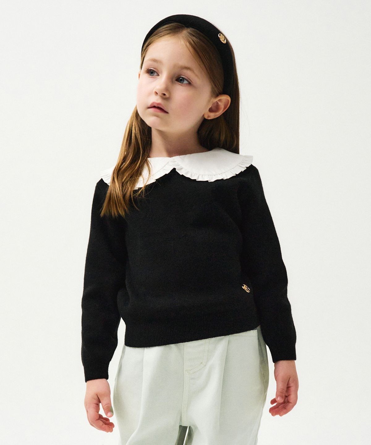 마리떼 키즈(MARITHÉ KIDS) ENFANT FRILL COLLAR KNIT black