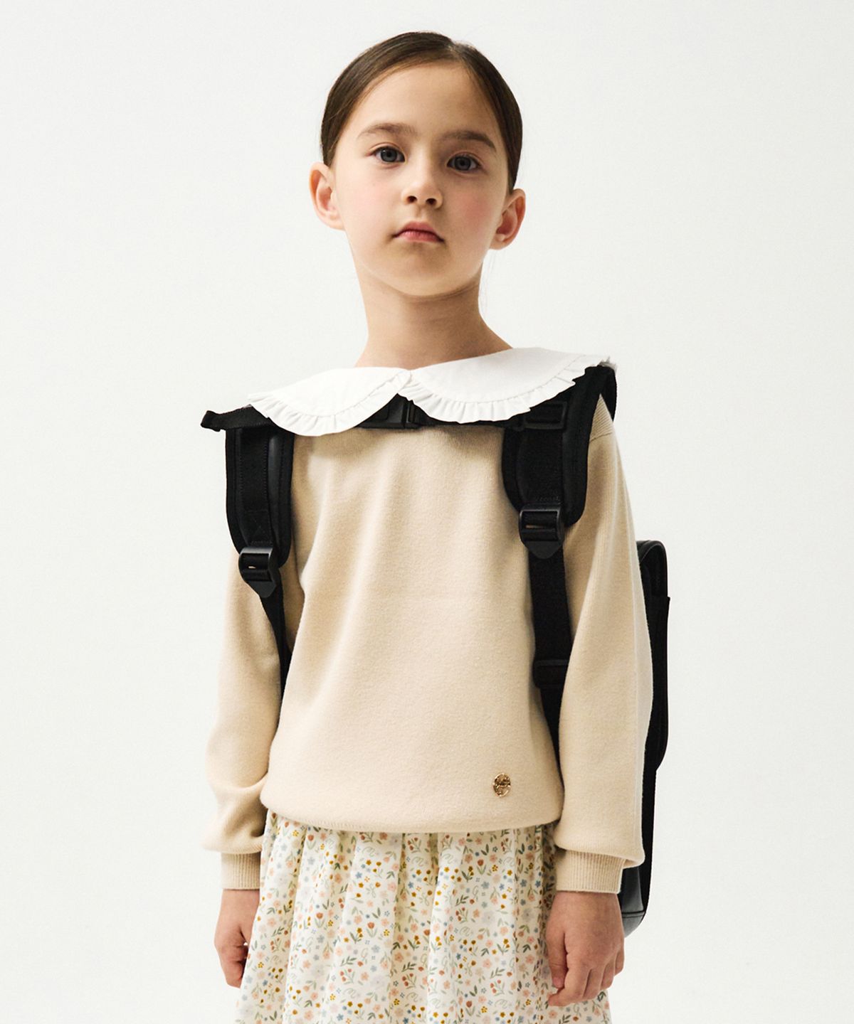 마리떼 키즈(MARITHÉ KIDS) ENFANT FRILL COLLAR KNIT light beige