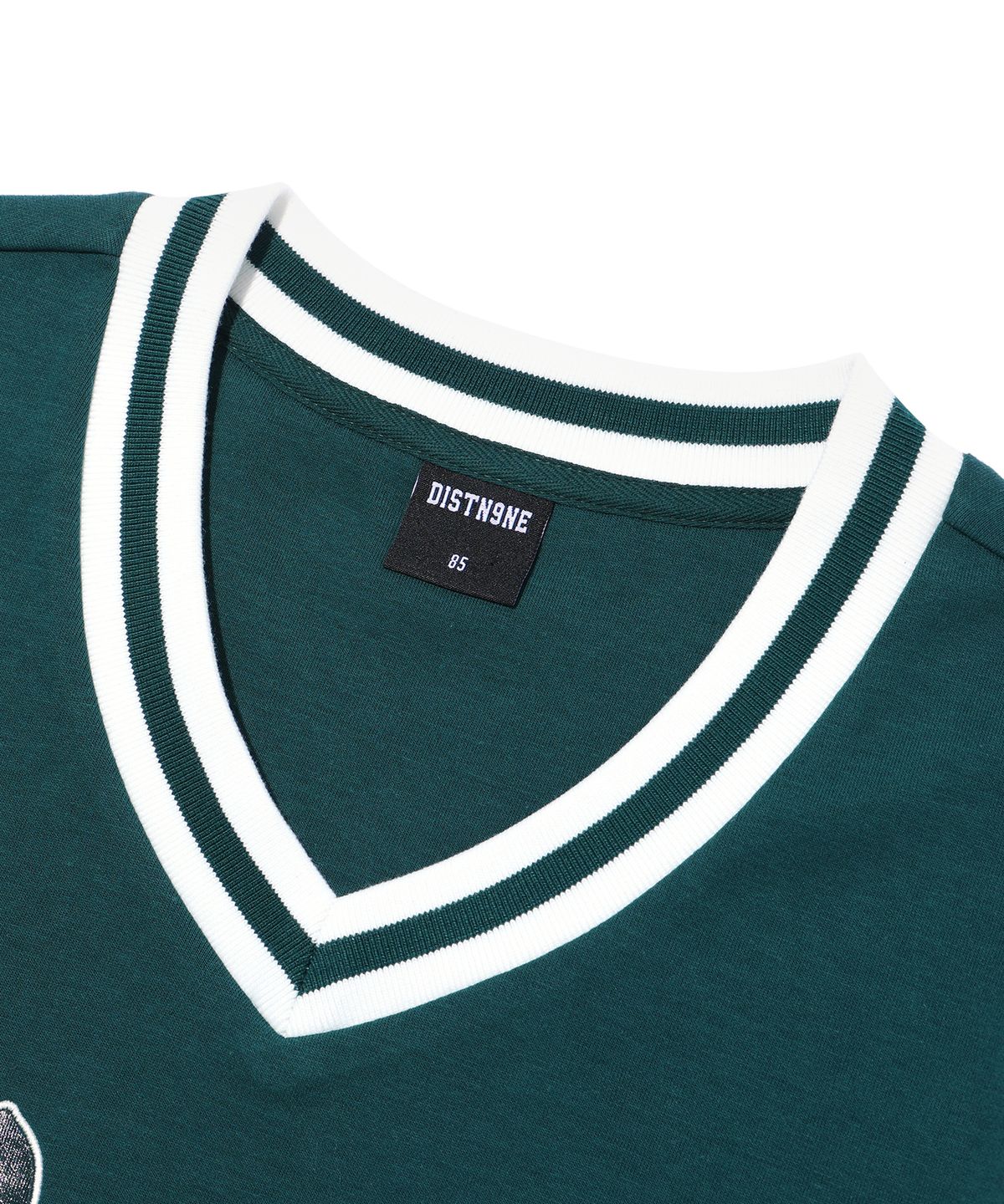 디스트나인(DISTN9NE) 브이넥 데일리 맨투맨 DARK GREEN (LO3TF625-046)