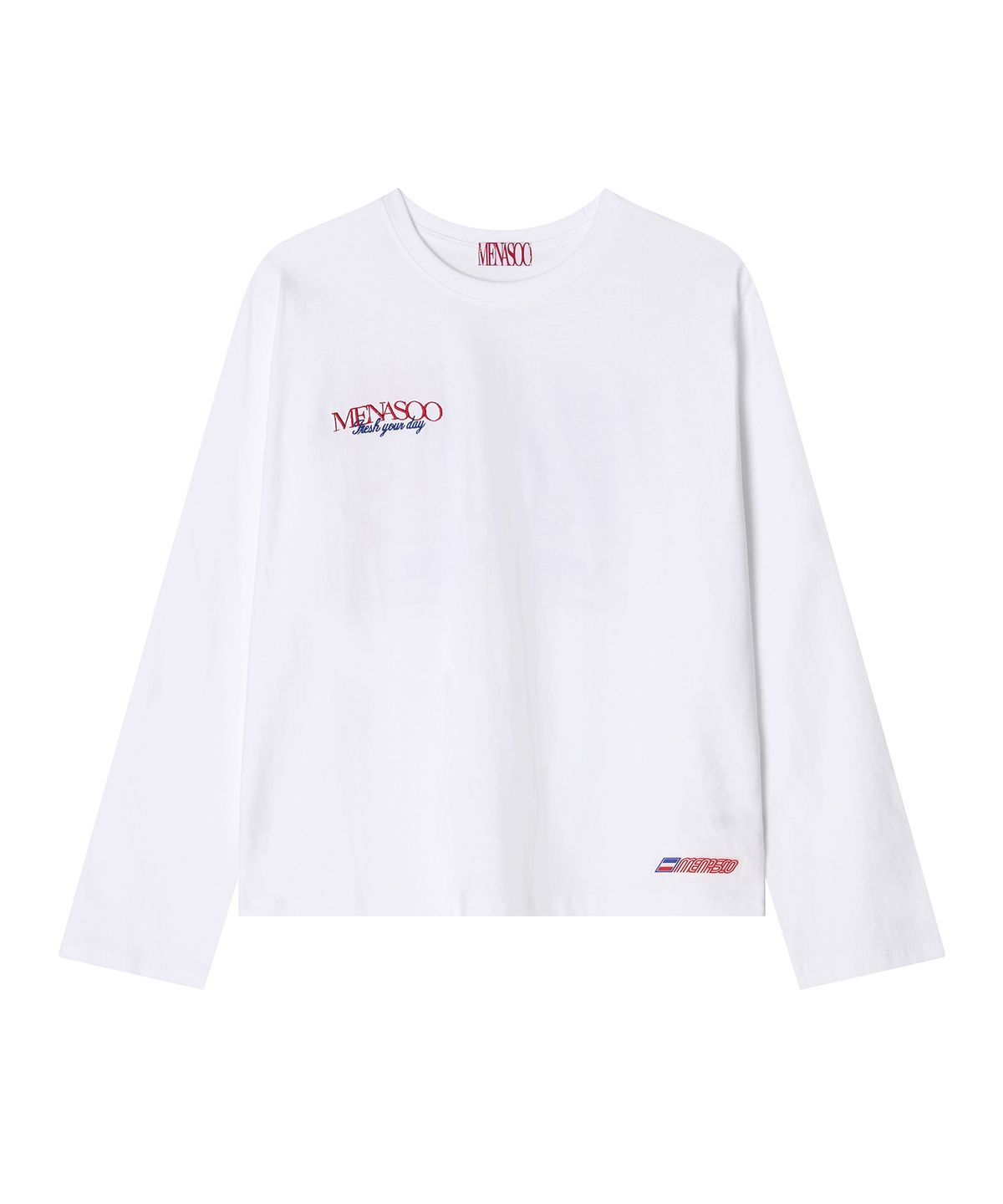 미나수(MENASOO) Menasoo Hearttrack Long Sleeve T Shirt_White