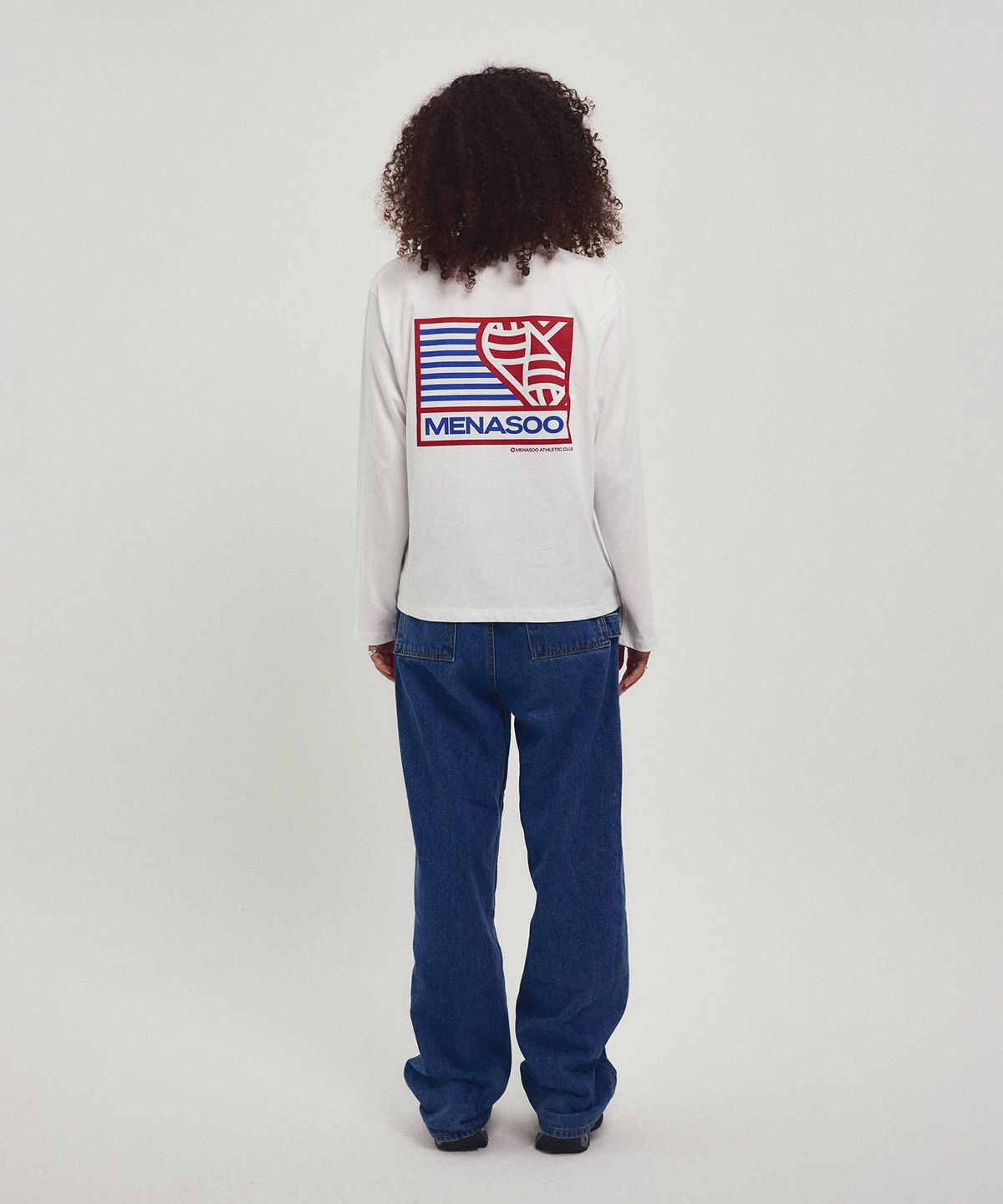 미나수(MENASOO) Menasoo Hearttrack Long Sleeve T Shirt_White