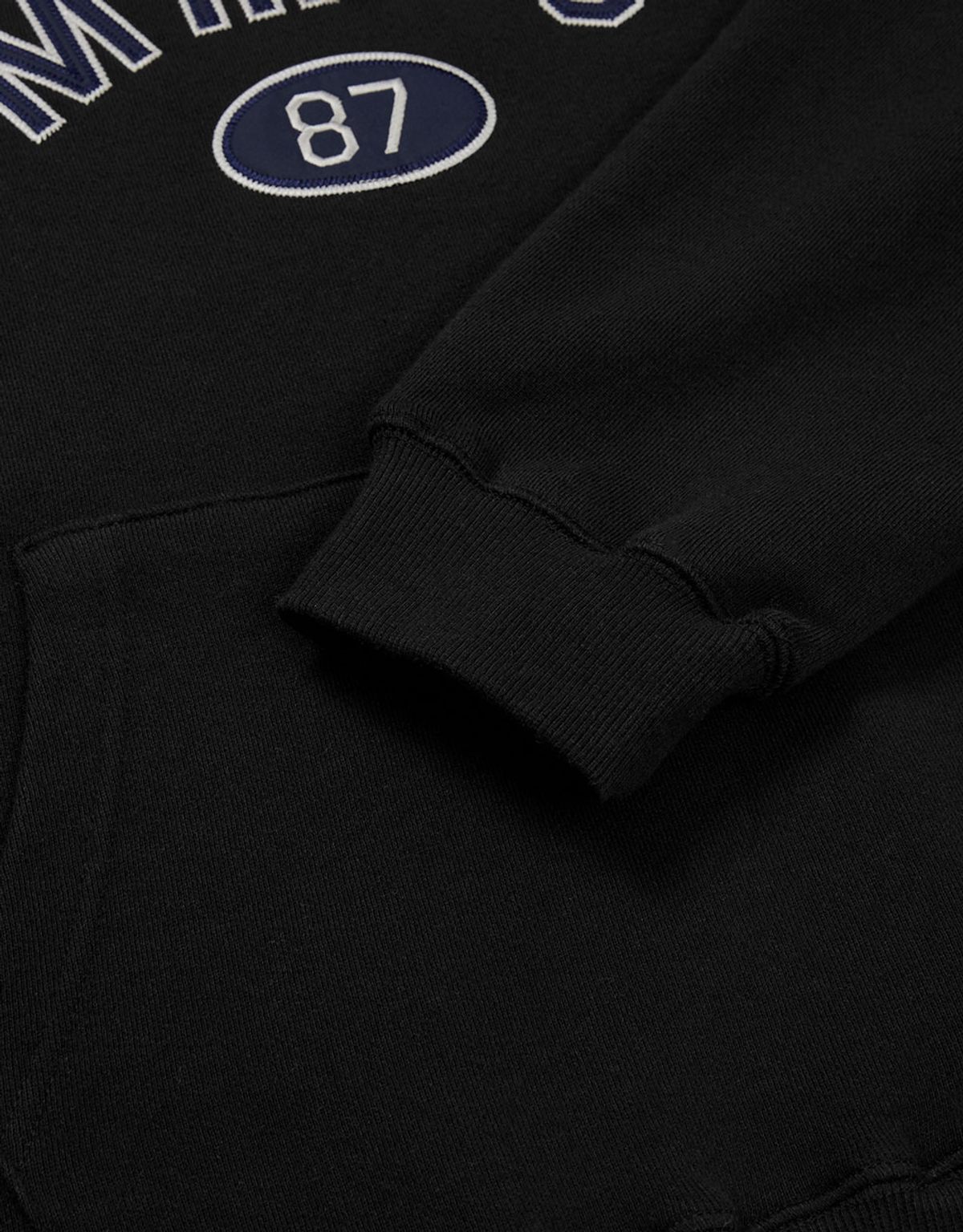 엠엠엘지(MMLG) [Mmlg] MM APLIQUE HOODIE (EVERY BLACK)