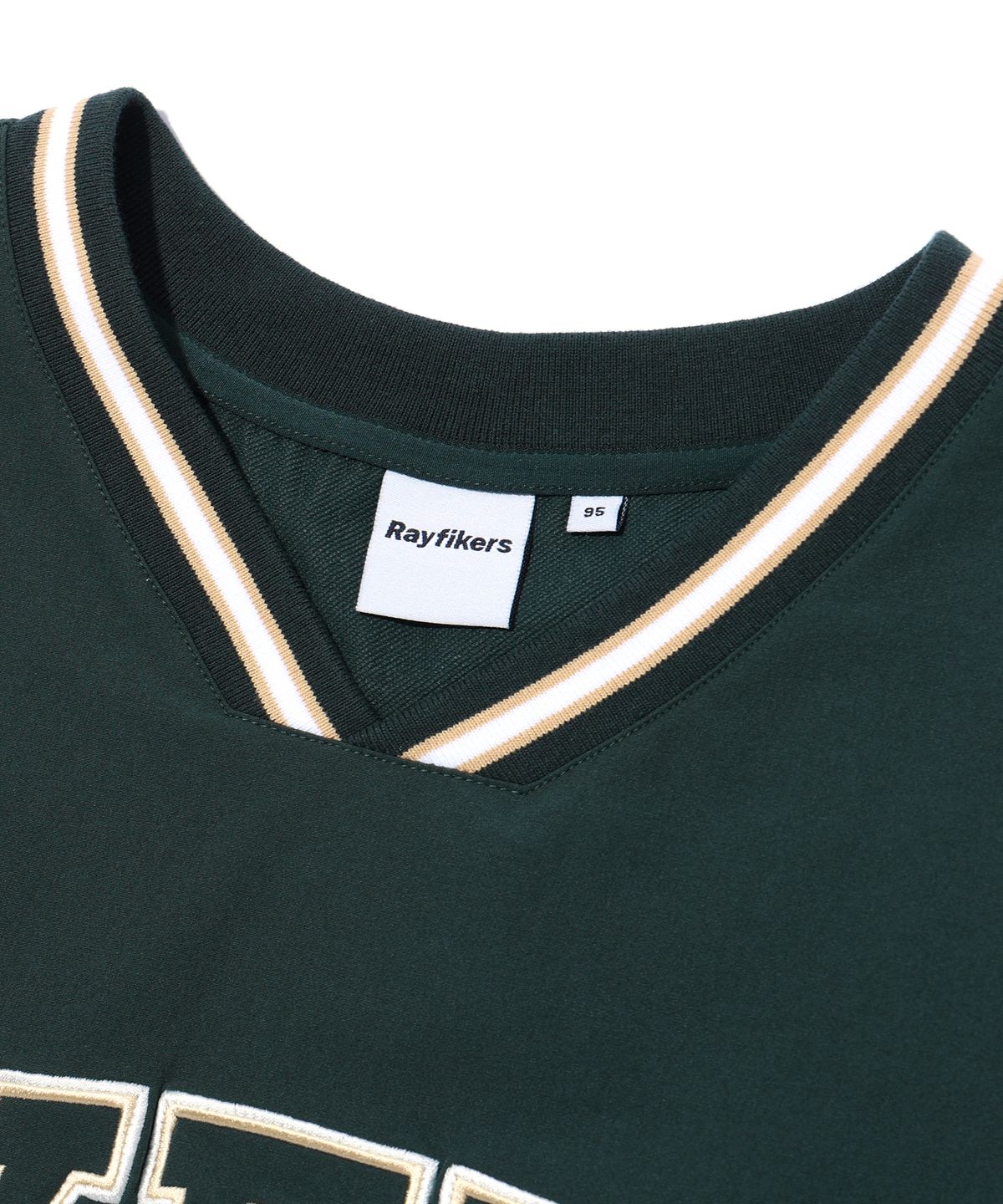 레이피커스(RAYFIKERS) 브이넥 아치 로고 긴팔 티셔츠 DARK GREEN (MP5TU527-046)
