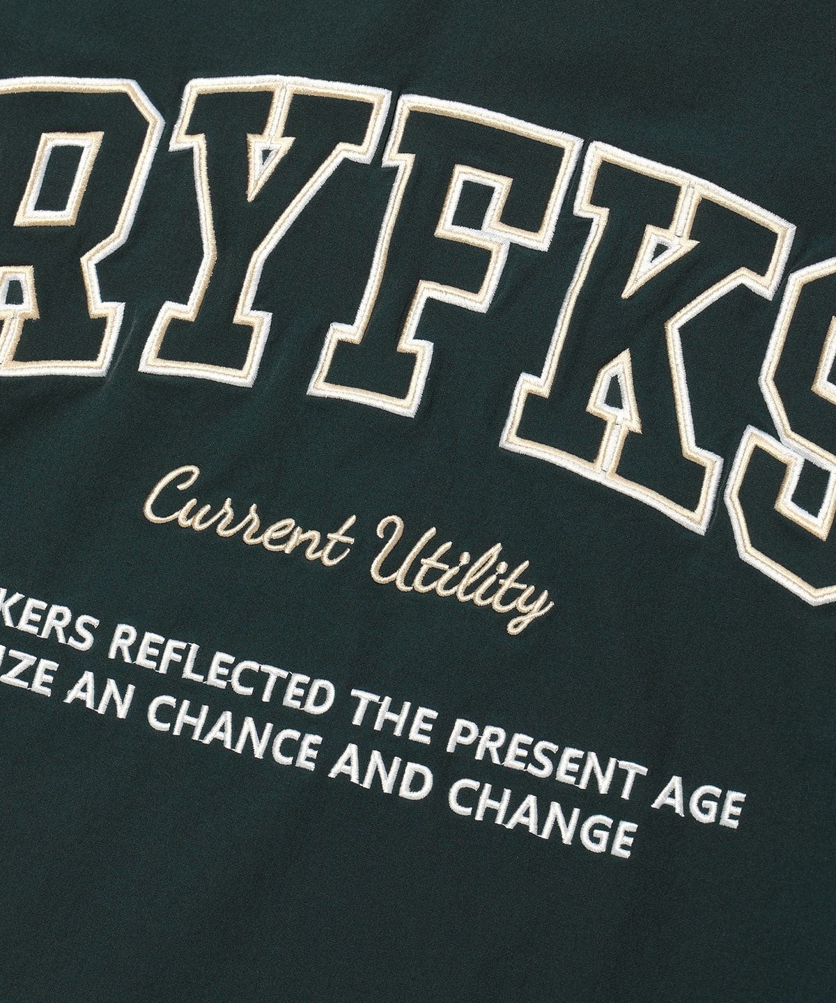 레이피커스(RAYFIKERS) 브이넥 아치 로고 긴팔 티셔츠 DARK GREEN (MP5TU527-046)