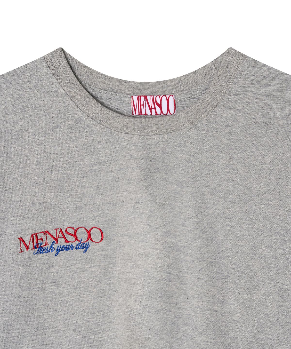 미나수(MENASOO) Menasoo Hearttrack Long Sleeve T Shirt_Melange