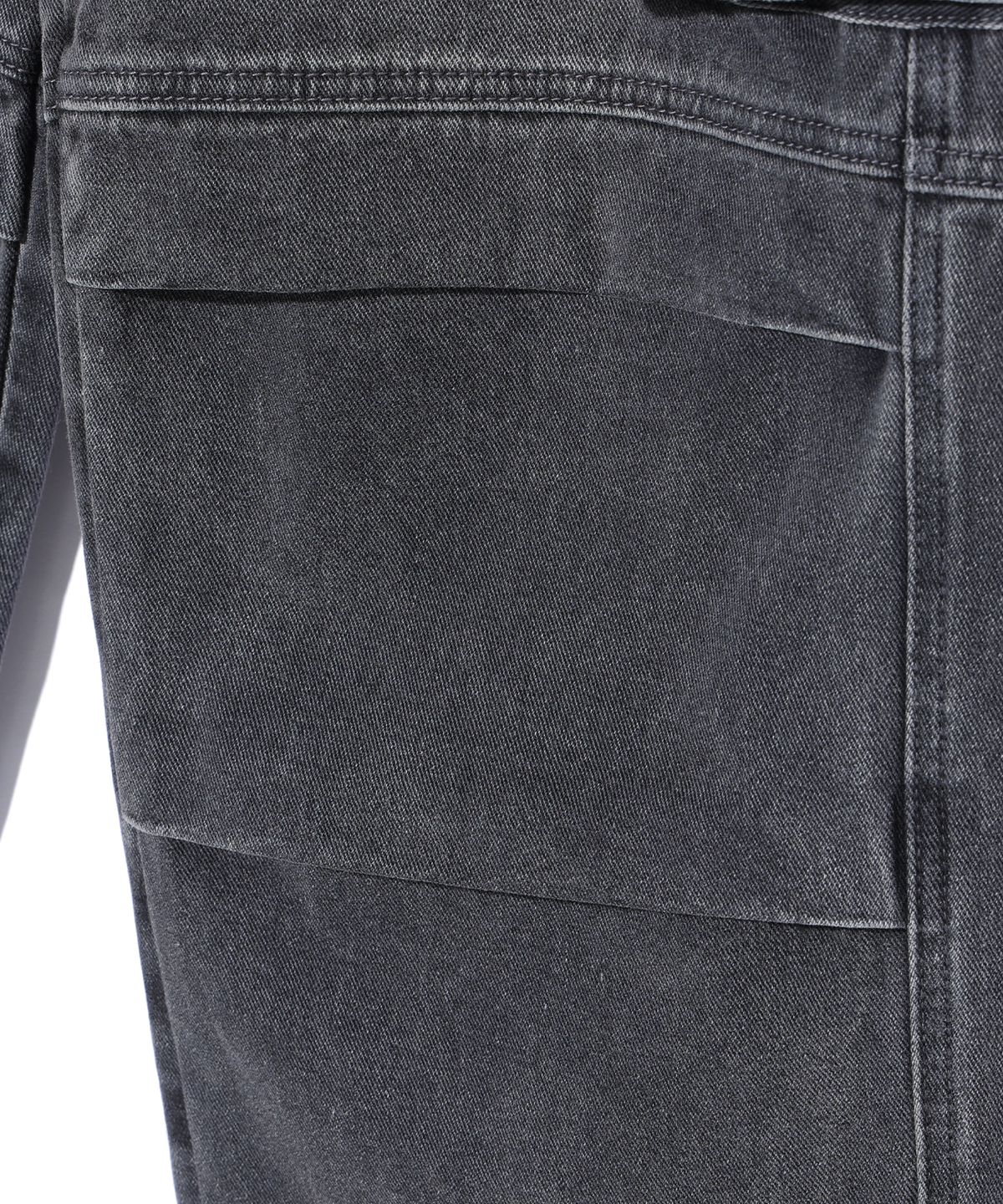 레이피커스(RAYFIKERS) 와이드 카고 파라슈트 데님 팬츠 GREY (MP6DU165-072)