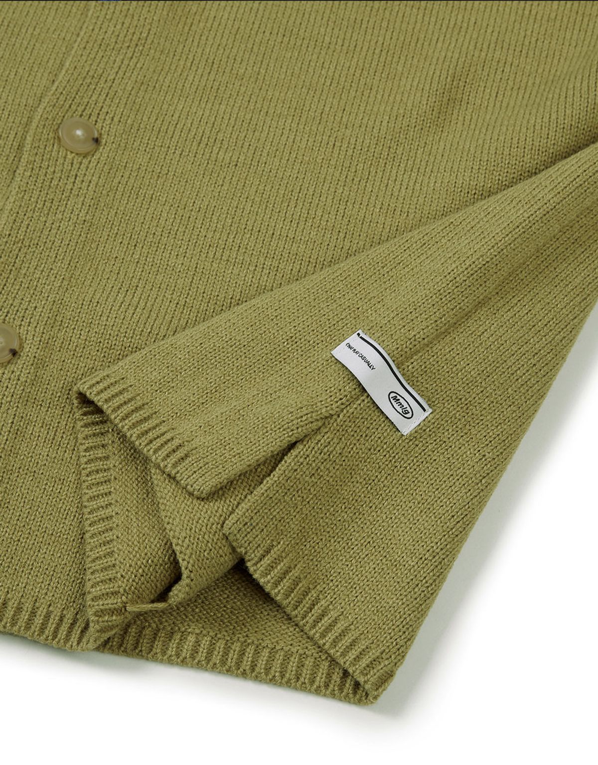 엠엠엘지(MMLG) [Mmlg] BOARD LOGO KNIT CARDIGAN (AVOCADO)