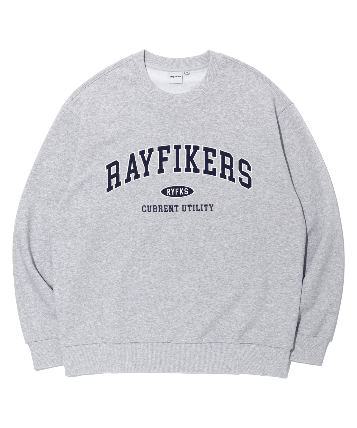 레이피커스(RAYFIKERS) 아치 로고 맨투맨 MELANGE GREY (MP6TU141-097)